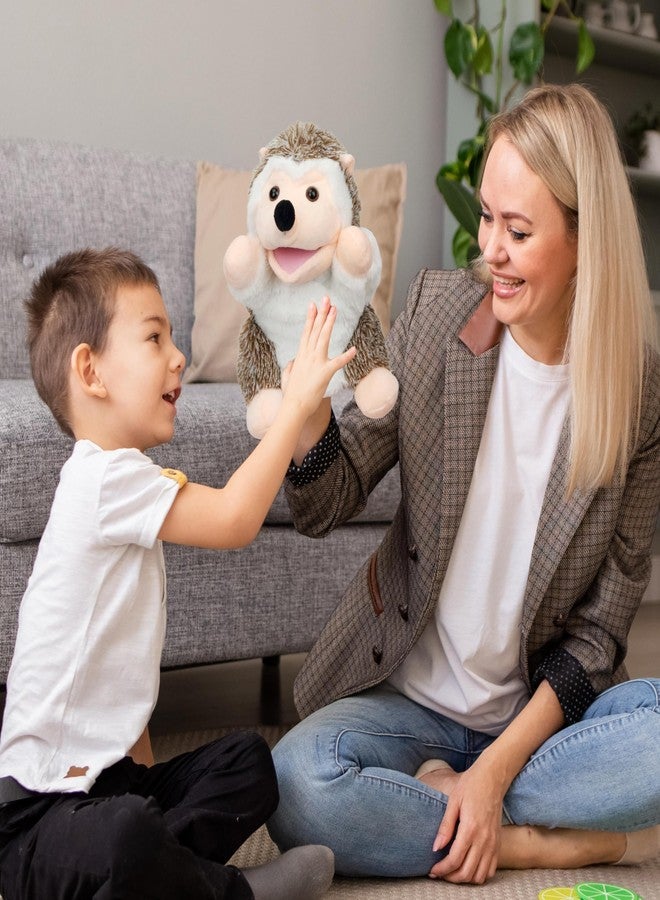 Easfan Hedgehog Hand Puppet with Movable Mouth Interactive Storytelling Cute Soft Plush Toy Creativity and Imagination Easter Christmas Birthday Gifts for Toddlers Kids,10’’ - Image 5